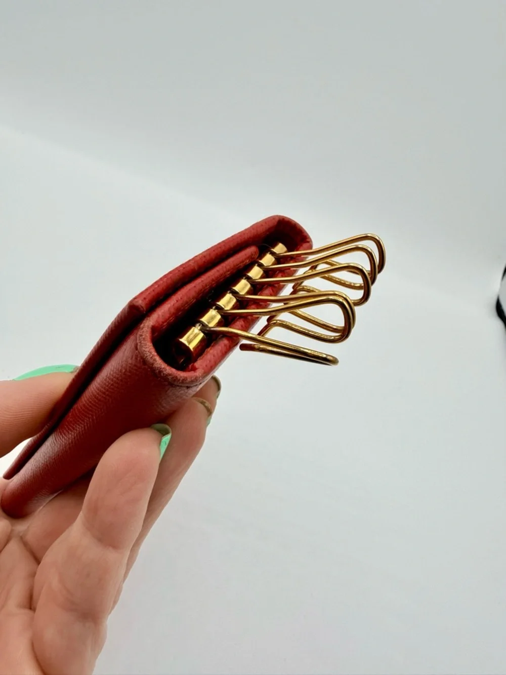 Prada Saffiano Leather Red Key Holder Wallet - Picture 9 of 10